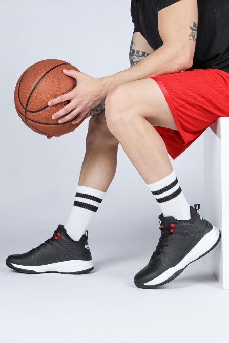 28652 Siyah - Beyaz Genç Erkek Basketbol Spor Ayakkabısı - 4