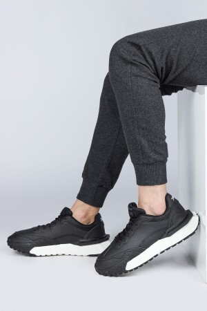 29104 Siyah - Beyaz Genç Erkek Sneaker Günlük Spor Ayakkabı - 4