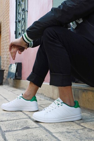 15307 Beyaz - Yeşil Erkek Sneaker Günlük Spor Ayakkabı - 2