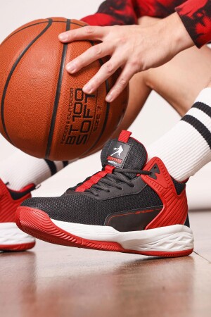 22501 Siyah - Kırmızı Erkek Basketbol Spor Ayakkabısı - 3