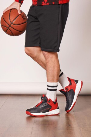 22501 Siyah - Kırmızı Erkek Basketbol Spor Ayakkabısı - 5