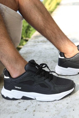 24712 Siyah - Beyaz Erkek Sneaker Günlük Spor Ayakkabı - 2