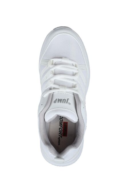 24865 Beyaz - Gümüş Rengi Erkek Sneaker Günlük Spor Ayakkabı - 5