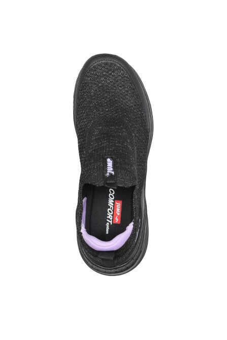 27381 Slip-On Siyah - Lila Kadın Sneaker Günlük Spor Ayakkabı - 7