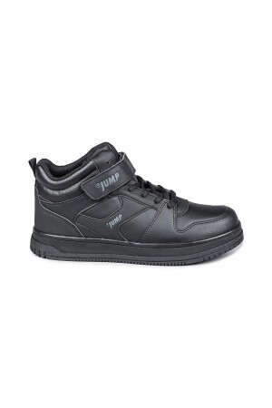 27758 Cırtlı Yüksek Bilekli Siyah Üniseks Çocuk Sneaker Günlük Spor Ayakkabı - Jump