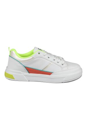 27792 Beyaz - Neon Yeşil Kadın Sneaker Günlük Spor Ayakkabı 