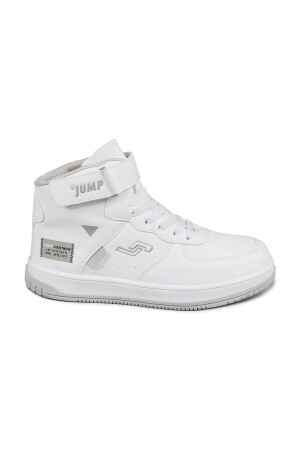 27834 Cırtlı Yüksek Bilekli Beyaz Üniseks Çocuk Sneaker Günlük Spor Ayakkabı - 1