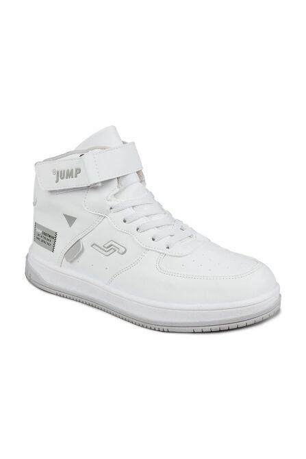 27834 Cırtlı Yüksek Bilekli Beyaz Üniseks Çocuk Sneaker Günlük Spor Ayakkabı - 6