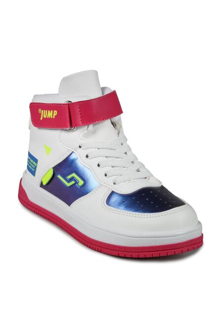 27834 Cırtlı Yüksek Bilekli Beyaz - Fuşya Kız Çocuk Sneaker Günlük Spor Ayakkabı - 2