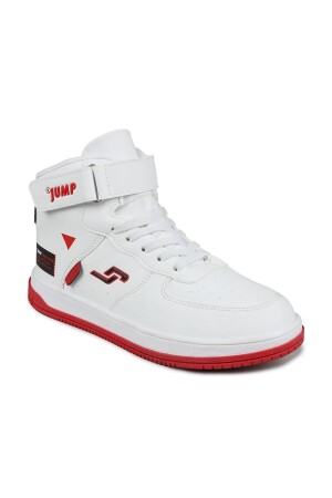 27834 Cırtlı Yüksek Bilekli Beyaz - Kırmızı Üniseks Çocuk Sneaker Günlük Spor Ayakkabı - 6