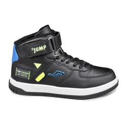 27834 Cırtlı Yüksek Bilekli Siyah - Beyaz Üniseks Çocuk Sneaker Günlük Spor Ayakkabı - 1