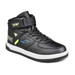 27834 Cırtlı Yüksek Bilekli Siyah - Beyaz Üniseks Çocuk Sneaker Günlük Spor Ayakkabı - 9