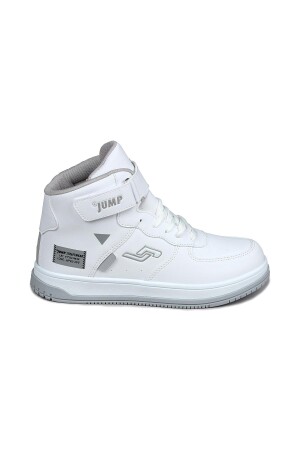 27835 Cırtlı Yüksek Bilekli Beyaz Genç Sneaker Günlük Spor Ayakkabı - Jump