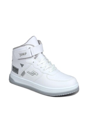 27835 Cırtlı Yüksek Bilekli Beyaz Genç Sneaker Günlük Spor Ayakkabı - 2