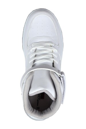 27835 Cırtlı Yüksek Bilekli Beyaz Genç Sneaker Günlük Spor Ayakkabı - 3