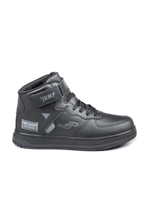 27835 Cırtlı Yüksek Bilekli Siyah Genç Sneaker Günlük Spor Ayakkabı 