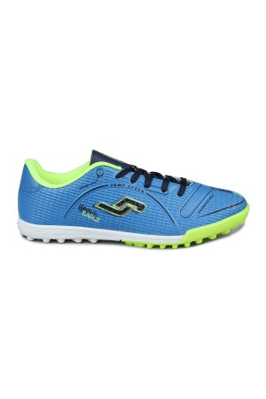 28006 İndigo Mavi - Neon Yeşil Halı Saha Krampon Futbol Ayakkabısı - Jump