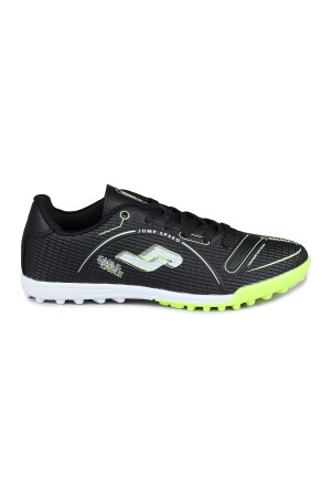 28006 Siyah - Neon Yeşil Halı Saha Krampon Futbol Ayakkabısı - Jump