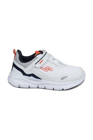 28101 Cırtlı Beyaz - Lacivert Üniseks Çocuk Sneaker Günlük Spor Ayakkabı - Jump