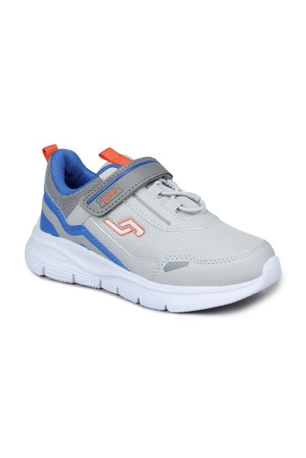 28101 Cırtlı Gri - Mavi Üniseks Çocuk Sneaker Günlük Spor Ayakkabı - 6