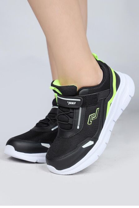 28101 Cırtlı Siyah - Beyaz Üniseks Çocuk Sneaker Günlük Spor Ayakkabı - 2