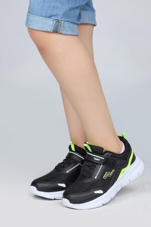 28101 Cırtlı Siyah - Beyaz Üniseks Çocuk Sneaker Günlük Spor Ayakkabı - 3