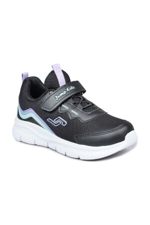 28102 Cırtlı Siyah - Lila Kız Çocuk Sneaker Günlük Spor Ayakkabı - Jump (1)