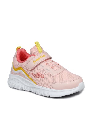 28102 Cırtlı Somon Pembe - Sarı Kız Çocuk Sneaker Günlük Spor Ayakkabı - Jump (1)