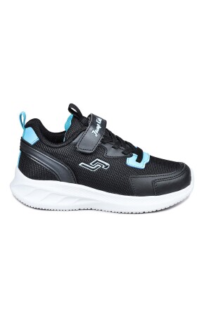 28106 Cırtlı Siyah - Mavi Üniseks Çocuk Sneaker Günlük Spor Ayakkabı - Jump