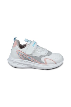 28121 Cırtlı Beyaz - Somon Pembe Kız Çocuk Sneaker Günlük Spor Ayakkabı - 1