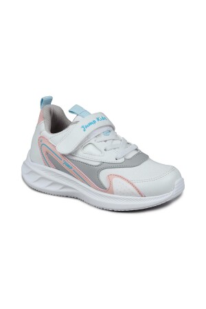 28121 Cırtlı Beyaz - Somon Pembe Kız Çocuk Sneaker Günlük Spor Ayakkabı - 2
