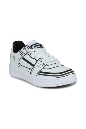 28129 Beyaz - Siyah Üniseks Çocuk Sneaker Günlük Spor Ayakkabı - Jump (1)