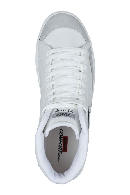 28166 Yüksek Bilekli Beyaz - Gri Erkek Sneaker Günlük Spor Ayakkabı - 3