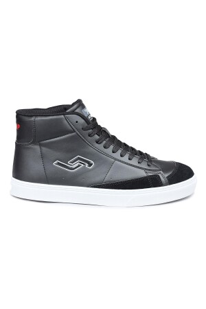 28166 Yüksek Bilekli Siyah - Beyaz Erkek Sneaker Günlük Spor Ayakkabı 
