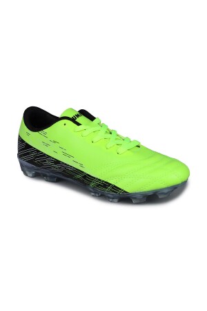 28221 Neon Yeşil - Siyah Çim Halı Saha Krampon Futbol Ayakkabısı - Jump (1)
