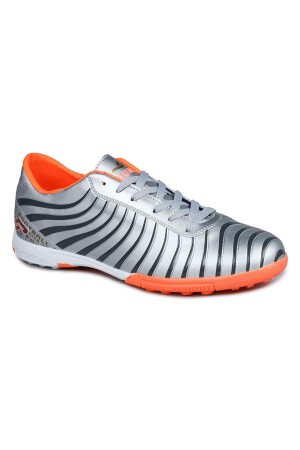 28368 Gümüş Rengi - Siyah Halı Saha Krampon Futbol Ayakkabısı - Jump (1)
