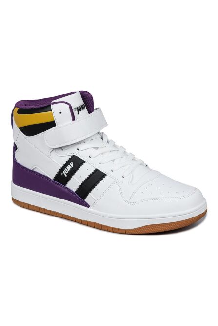 28504 Yüksek Bilekli Beyaz - Siyah Erkek Sneaker Günlük Spor Ayakkabı - 6