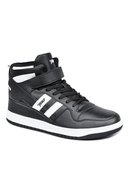 28504 Yüksek Bilekli Siyah - Beyaz Erkek Sneaker Günlük Spor Ayakkabı - 6
