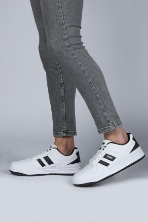 28505 Beyaz - Siyah Erkek Sneaker Günlük Spor Ayakkabı - 2