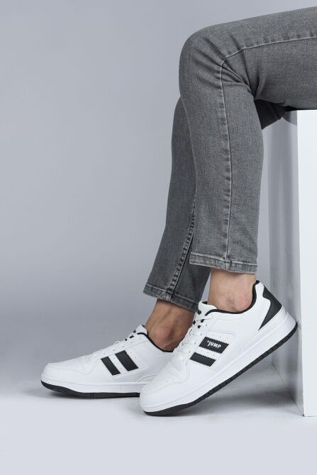 28505 Beyaz - Siyah Erkek Sneaker Günlük Spor Ayakkabı - 4