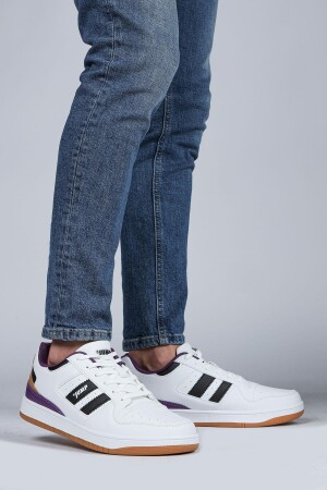 28505 Beyaz - Siyah - Mor Erkek Sneaker Günlük Spor Ayakkabı - 2