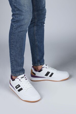 28505 Beyaz - Siyah - Mor Erkek Sneaker Günlük Spor Ayakkabı - 3