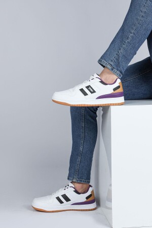 28505 Beyaz - Siyah - Mor Erkek Sneaker Günlük Spor Ayakkabı - 4