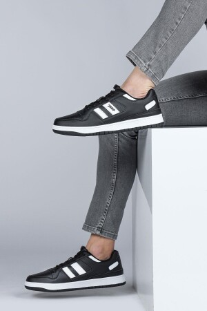 28505 Siyah - Beyaz Erkek Sneaker Günlük Spor Ayakkabı - 5