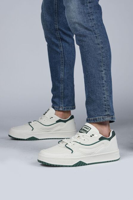 28520 Bej - Yeşil Erkek Sneaker Günlük Spor Ayakkabı - 2