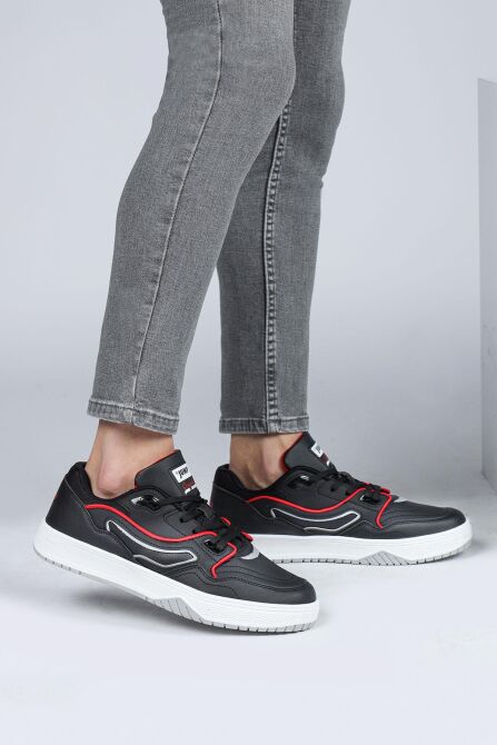 28520 Siyah - Beyaz Erkek Sneaker Günlük Spor Ayakkabı - 4