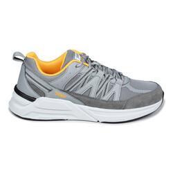 28595 Gri - Sarı Erkek Yürüyüş Koşu Spor Ayakkabı - Jump
