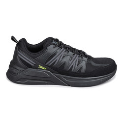 28595 Siyah - Neon Yeşil Erkek Yürüyüş Koşu Spor Ayakkabı - Jump