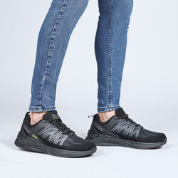 28595 Siyah - Neon Yeşil Erkek Yürüyüş Koşu Spor Ayakkabı - Jump (1)