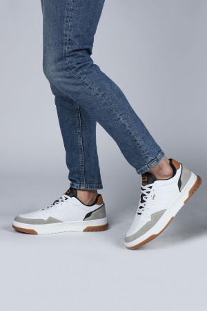 28662 Beyaz - Gri Erkek Sneaker Günlük Spor Ayakkabı - 3